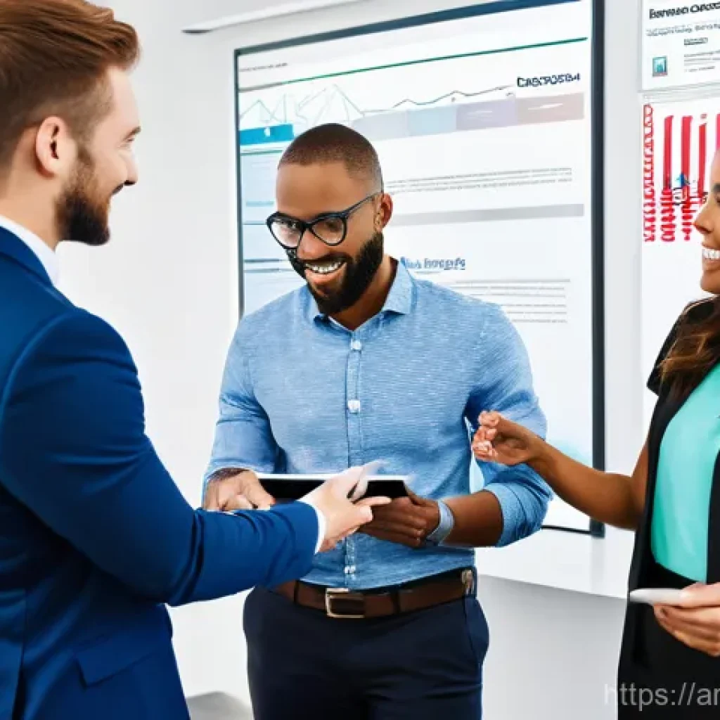 비즈니스 애널리스트 비즈니스 모델 분석 - **Prompt 1: The Heart of Business Strategy - Business Model Canvas in Action**
    A vibrant, medium...