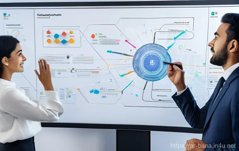 비즈니스 애널리스트 업무 노하우 - **Prompt:** "A vibrant, panoramic image of a modern Arab business analyst, male or female, mid-30s, ...