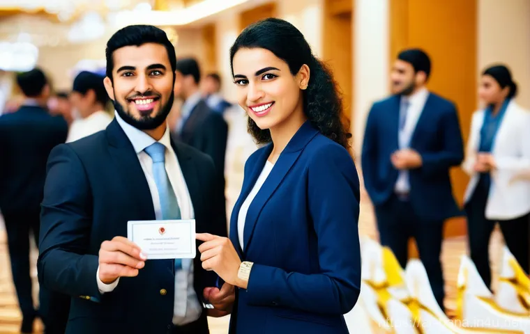 비즈니스 애널리스트 연봉 분석 - **Prompt:** A dynamic scene depicting a diverse group of professional Arab business analysts (men an...