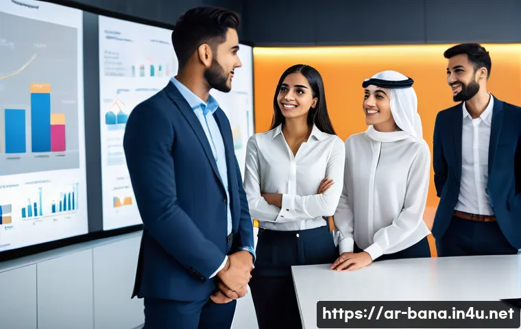 비즈니스 애널리스트 자격증 난이도 - A diverse group of young professionals from the Arab region, including men and women, are gathered a...