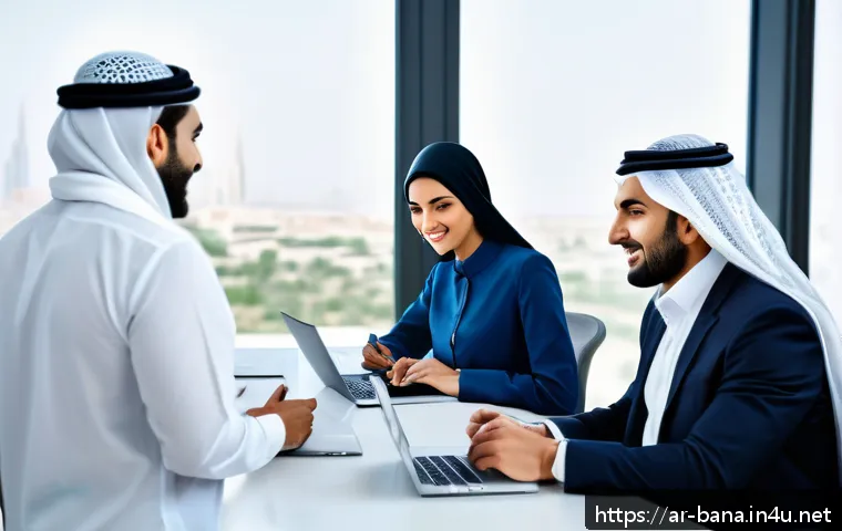 비즈니스 애널리스트 프로젝트 관리 - A diverse group of professional Arab business analysts and project managers in a modern office setti...